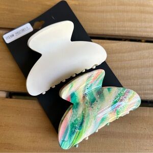 Noir Hair Claw Clips Womens Hair Accessories New Green Cream